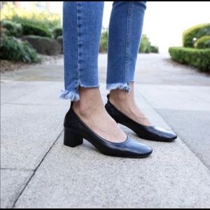 everlane the day black leather heels size 11